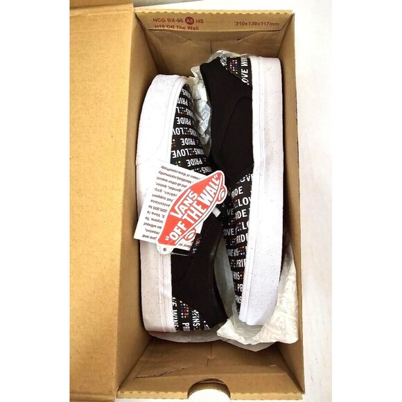 Vans Pride Womans Size 8 Love Wins Asher Slip On Black Glitter Rainbow S… - Picture 13 of 15